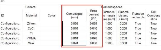 3Shape Automate - Cement Gap and Extra Cement Gap – 3Shape Design Services